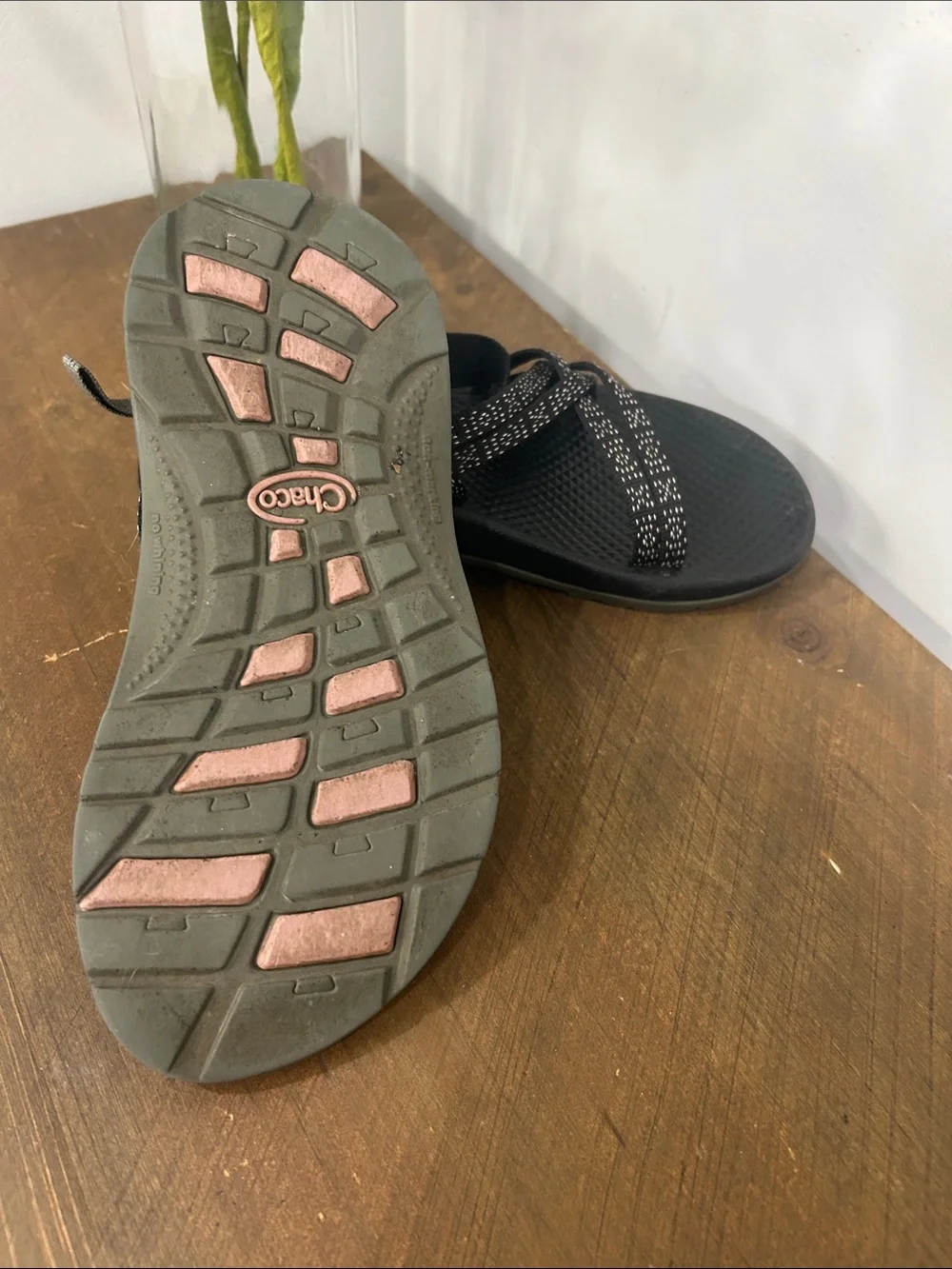 Girls’ Chaco Black and White Patterned Sport Sandals